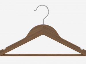 Hanger For Clothes Wooden 02 Dark 3D 모델