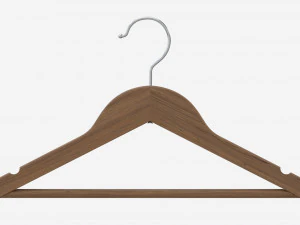 कपड़ों के लिए लकड़ी का हैंगर 02 गहरा 3D मॉडल