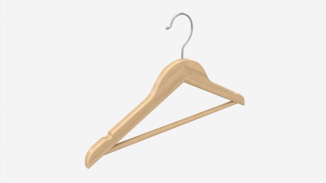 Hanger For Clothes Wooden 02 Light 3D Модель .c4d .max .obj .3ds .fbx .stl .blend 