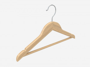 Hanger For Clothes Wooden 02 Light 3D Model
