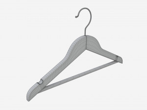 Hanger For Clothes Wooden 02 Light 3D Модель
