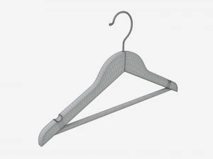 Cabide Para Roupas Madeira 02 Leve Modelo 3D