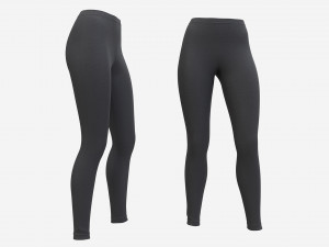 High Waisted Leggings for Women Black 3D Модель