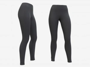 Leggings a vita alta da donna neri Modello 3D