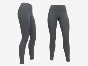 Leggings a vita alta da donna Grigi Modello 3D