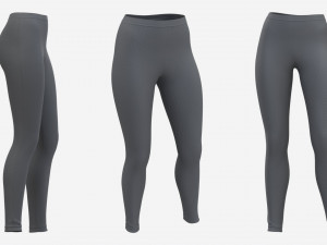 High Waisted Leggings for Women Gray 3Dモデル