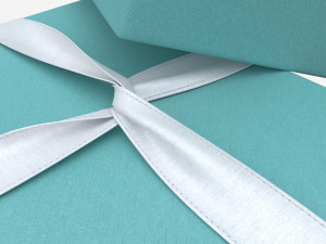 Jewelry Box with Rings and Ribbon open Modèle 3D