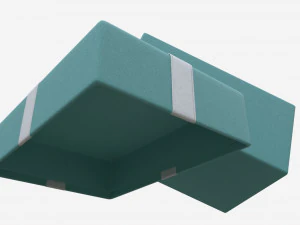 Jewelry Box with Rings and Ribbon open 3D Model