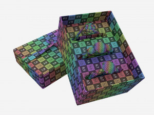 Jewelry Box with Rings and Ribbon open Modèle 3D