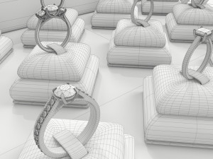 Jewelry store display collection Model 3D