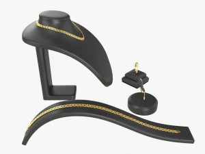 Jewelry store display stands with jewelry 3D Model