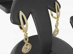 Jewelry store display stands with jewelry 3D Model