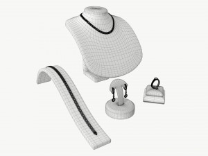 Jewelry store display stands with jewelry 3D Модель