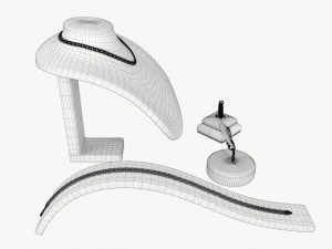 Jewelry store display stands with jewelry 3D Model