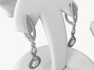 Jewelry store display stands with jewelry 3D Model