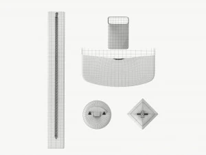 Jewelry store display stands with jewelry 3D Model