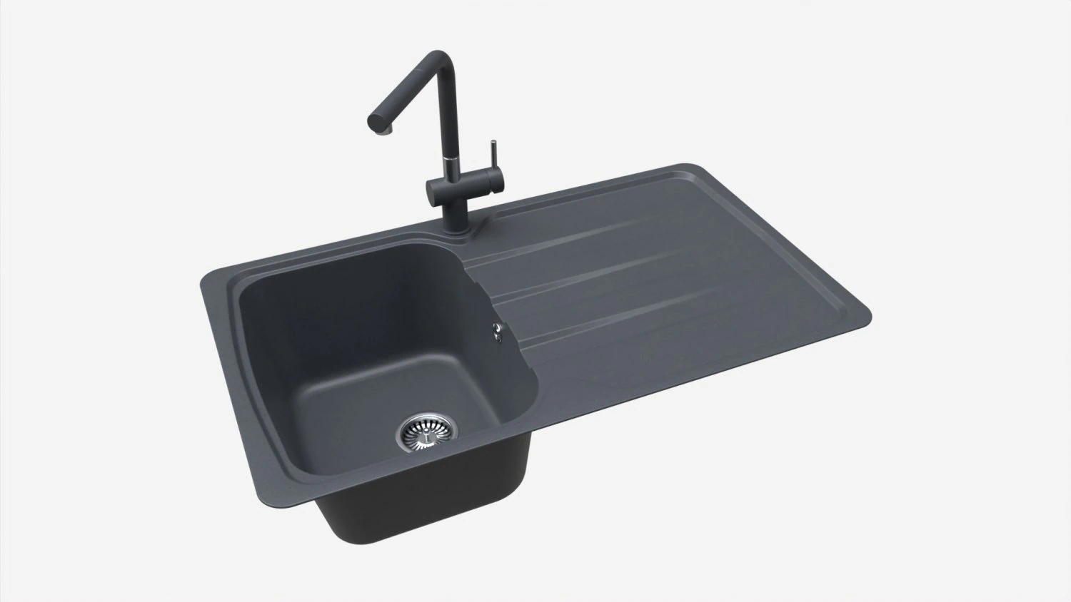 Rubinetto per lavello da cucina 01 onice nero Modello 3D .c4d .max .obj .3ds .fbx .stl .blend 