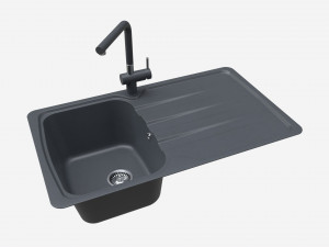 Kitchen Sink Faucet 01 black onyx 3D Model