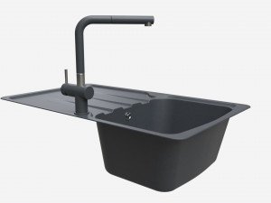 Kitchen Sink Faucet 01 black onyx Modèle 3D