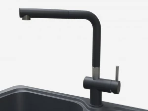 Rubinetto per lavello da cucina 01 onice nero Modello 3D