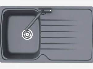 Rubinetto per lavello da cucina 01 onice nero Modello 3D