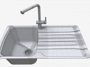 Rubinetto per lavello da cucina 01 onice nero Modello 3D