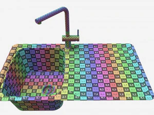 Rubinetto per lavello da cucina 01 onice nero Modello 3D