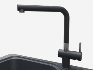 Kitchen Sink Faucet 02 black onyx Model 3D