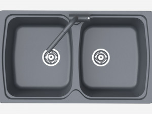 Kitchen Sink Faucet 02 black onyx Model 3D