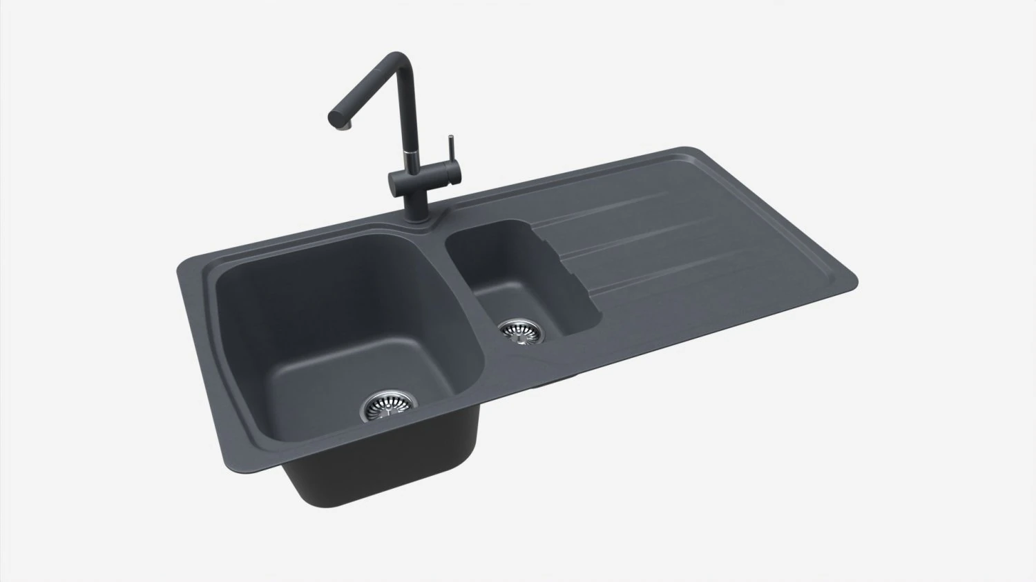Kitchen Sink Faucet 03 black onyx 3D Model .c4d .max .obj .3ds .fbx .stl .blend