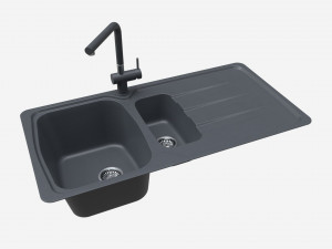 Kitchen Sink Faucet 03 black onyx 3D Model