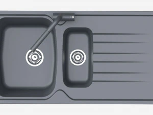 Kitchen Sink Faucet 03 black onyx 3D Model