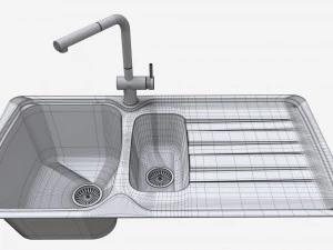 Kitchen Sink Faucet 03 black onyx 3D Model