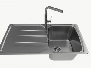 Kitchen Sink Faucet 04 stainless steel 3Dモデル