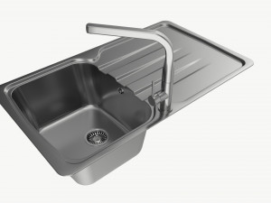 Kitchen Sink Faucet 04 stainless steel 3Dモデル