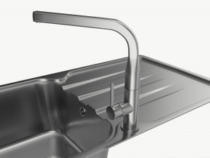 Kitchen Sink Faucet 04 stainless steel 3Dモデル
