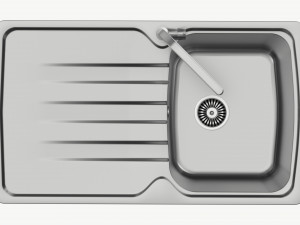 Kitchen Sink Faucet 04 stainless steel 3Dモデル