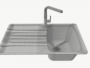 Kitchen Sink Faucet 04 stainless steel 3Dモデル