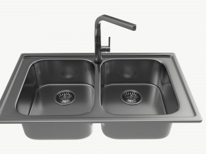 Kitchen Sink Faucet 05 stainless steel Modello 3D