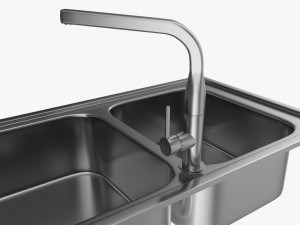 Kitchen Sink Faucet 05 stainless steel Modello 3D