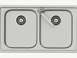 Kitchen Sink Faucet 05 stainless steel Modello 3D