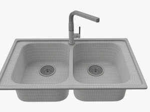 Kitchen Sink Faucet 05 stainless steel Modello 3D
