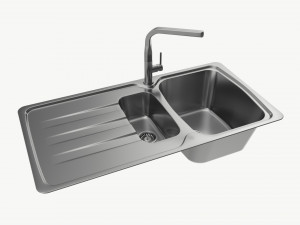Kitchen Sink Faucet 06 stainless steel 3D Model