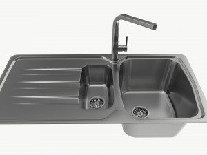 Kitchen Sink Faucet 06 stainless steel 3D 模型