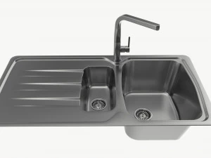 Kitchen Sink Faucet 06 stainless steel 3D Model