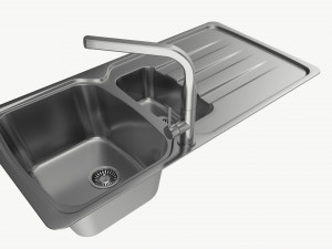 Kitchen Sink Faucet 06 stainless steel 3D 模型