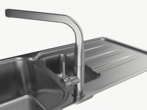 Kitchen Sink Faucet 06 stainless steel 3D 模型