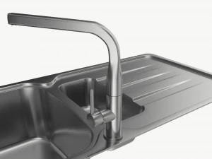 Kitchen Sink Faucet 06 stainless steel 3D Model