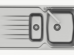 Kitchen Sink Faucet 06 stainless steel 3D 模型