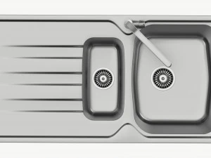 Kitchen Sink Faucet 06 stainless steel 3D Model